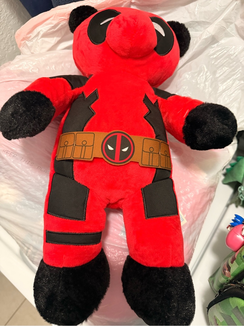 Build-A-Bear Workshop Deadpool Panda plush figure from a 2019/2020 .